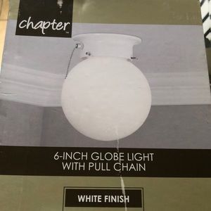 Six inch Globe Light with pull chain